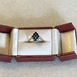 Vintage 14k white gold sapphire ring by Romany